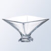 Square crystal trophy with flared sides and sturdy base, ideal for corporate achievement or employee recognition awards.