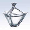 Clear geometric crystal trophy with angular lid, ideal for corporate recognition or employee achievement awards.