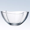 Contemporary asymmetrical crystal trophy award, clear glass, ideal for corporate or employee achievement recognition.