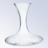 Crystal decanter trophy with wide base and flared neck, clear design for corporate achievement or milestone recognition.