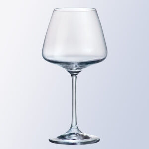Crystal goblet trophy with wide bowl and long stem, ideal for corporate recognition; clear glass on light gradient background.