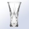 Crystal trophy vase with flared rim and cut glass base, ideal for corporate recognition or achievement awards.