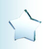 Crystal star award trophy, clear glass, ideal for recognizing employee or corporate achievement milestones.