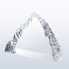Crystal trophy with textured edges, resembling a mountain peak. Ideal for corporate or milestone recognition.