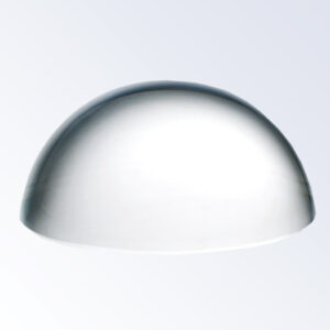 Clear crystal dome trophy with flat base, ideal for corporate recognition, displayed on a light gradient background.