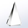 Triangle crystal award trophy with sharp edges, ideal for corporate recognition, displayed on a plain white background.