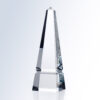 Groove Obelisk crystal trophy award on a reflective surface, ideal for corporate or employee achievement recognition.