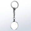 Crystal round trophy keychain, ideal for corporate recognition or employee awards. Clear crystal material.