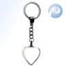 Crystal heart-shaped trophy on a metal keychain, suitable for corporate or employee recognition, white background with logo.