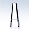 Tall clear crystal obelisk trophy with pointed top, ideal for corporate recognition or achievement awards.