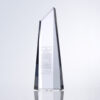 Clear crystal obelisk award with engraved U.S. Capitol dome and "The Washington Center" text, ideal for corporate recognition.