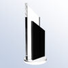 Crystal trophy with geometric glass and black acrylic design on clear base, ideal for corporate or employee achievement awards.