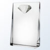 Clear crystal diamond-shaped wedge award trophy, ideal for corporate or employee recognition, shown on a white background.