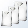 Crystal plaque awards with beveled edges and diamond accents, ideal for corporate recognition or achievement.