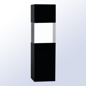 Black rectangular crystal plaque with clear glass panel, ideal for corporate awards or employee recognition.