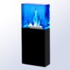 Rectangular crystal trophy with black base and blue peak, ideal for corporate or employee achievement recognition.