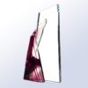 Purple geode crystal trophy featuring a tall clear rectangular form, ideal for corporate or milestone recognition.