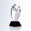 Crystal star award trophy with black base, ideal for corporate recognition or employee achievement.