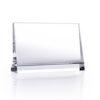 Horizontal crystal plaque award with beveled edges, ideal for corporate or employee recognition.