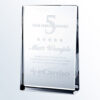 Crystal rectangle plaque engraved for 5 Year Service Award and eCardio Diagnostics, ideal for employee milestone recognition.