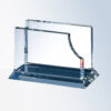 Crystal rectangular trophy with beveled edges on elegant base, ideal for corporate or employee achievement recognition.