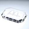 Crystal plaque award with engraved McDonalds logo and name, ideal for corporate or employee recognition.