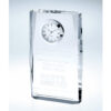 Crystal trophy with round clock, engraved for Selenium Distributor of the Year 2003-2004, corporate achievement award.