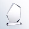 Clear crystal summit trophy with sharp angles, ideal for corporate recognition or employee achievement awards.