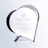 Heart-shaped crystal award trophy, engraved for stroke achievement recognition, ideal for medical or corporate honors.