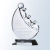Crystal teamwork trophy with three abstract figures, engraved for 2007 NASCAR Drivers Championship, on a branded base.
