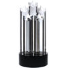 Crystal star award with five pillars on black base, ideal for corporate achievement or employee recognition.