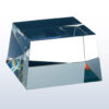 Rectangular crystal trophy with reflective glass surfaces and subtle rainbow refractions, ideal for corporate achievement awards.