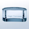 Crystal plaque engraved with "Roger Thompson" in white, ideal for corporate or employee recognition awards.