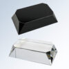 Crystal rectangle award with faceted black and clear blocks, ideal for corporate recognition or milestone ceremonies.