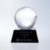 Crystal globe trophy on black base, engraved for UnitedHealth Group’s $1,000,000 FY ’09 milestone; SAI Global logo included.