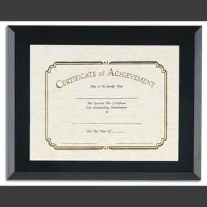 Crystal plaque award with gold and black accents, customizable for corporate achievement or employee milestones.