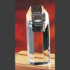 Crystal trophy with hexagonal design, golf flag engraving, PRO-AM Hole in One, 17th Hole. Ideal for sports achievement awards.
