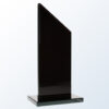 Black crystal trophy with angular design and flat base, ideal for corporate recognition or milestone awards.