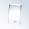 Crystal rectangle award with beveled edges and aluminum pole, ideal for corporate recognition or employee achievement.
