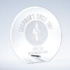 Crystal circle award with aluminum pole, engraved for Chairman’s Circle 2007 and Overall Lead corporate recognition.