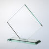 Crystal diamond-shaped plaque trophy on rectangular glass base, ideal for corporate or employee recognition awards.