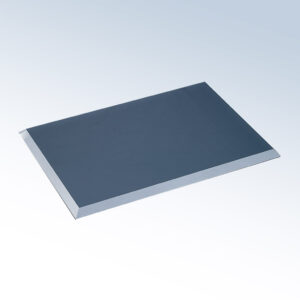 Crystal plaque award with sleek, polished edges, ideal for corporate recognition or employee achievement. Stainless steel accent.