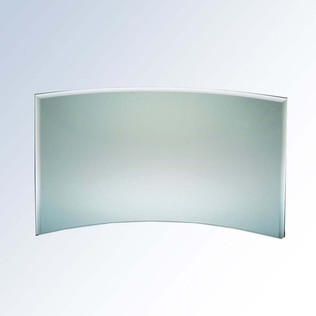 Black Crescent crystal plaque award, clear glass, ideal for corporate achievement or employee milestone recognition.