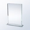 Clear glass crystal rectangle award with base, ideal for corporate recognition or employee achievement presentations.