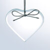 Crystal heart trophy with silver bow, perfect for corporate recognition or employee achievement awards.