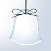 Crystal bell trophy with silver bow on light blue background, ideal for corporate or employee recognition awards.