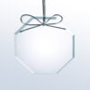 Octagonal crystal award plaque with clear glass, silver string accent; ideal for corporate recognition or milestone achievement.