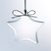 Crystal star award with silver bow, glass material, ideal for corporate recognition or employee achievement.