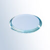 Small clear crystal plaque with rounded edges, ideal for corporate awards or employee recognition.