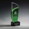 Crystal trophy with green accents, Herbalife logo, Presidents Club Diamond Award Winner for outstanding sales achievement.